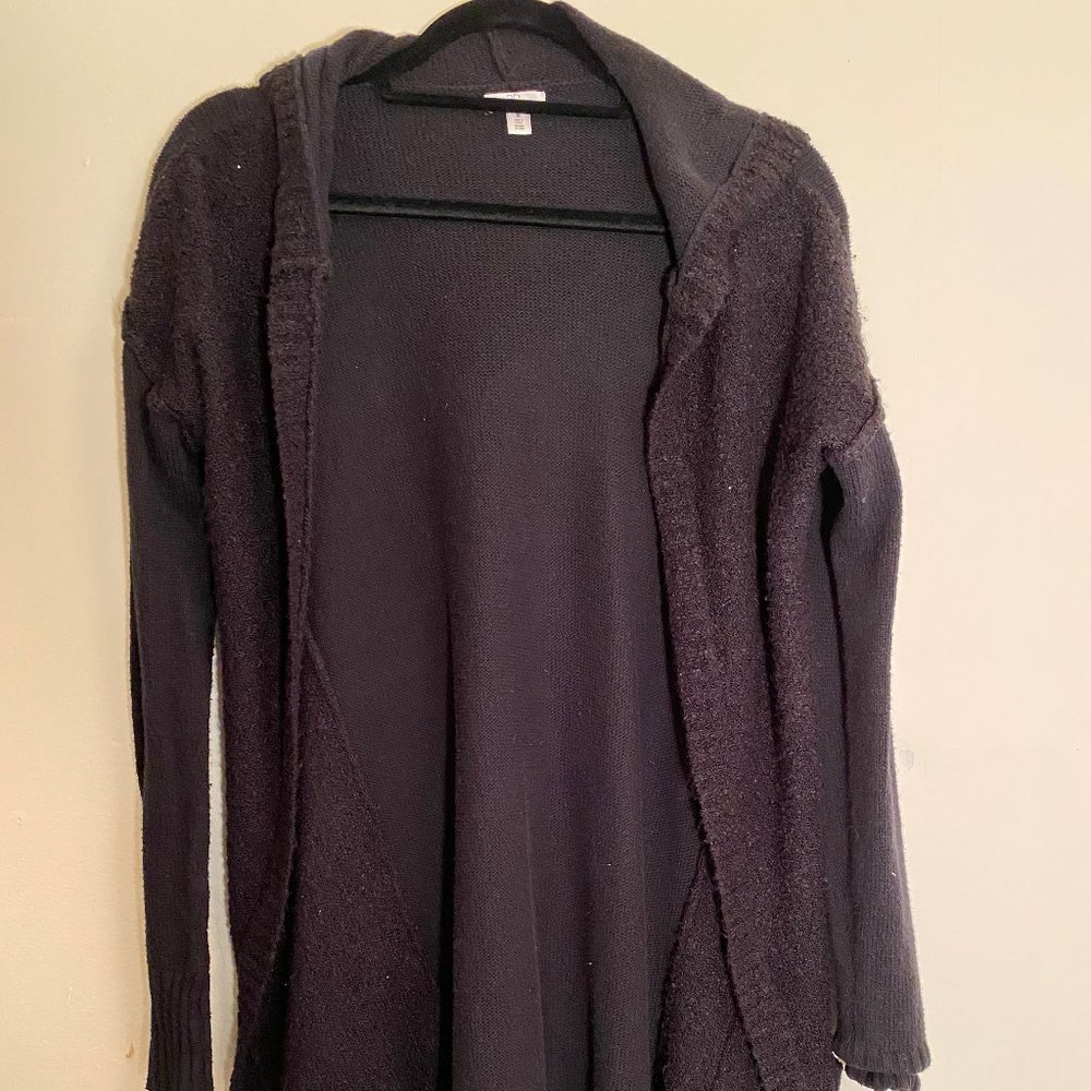 Black hooded sweater